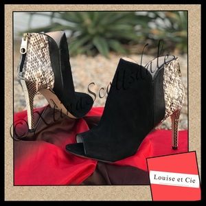 LOUISE ET CIE Hestia2 Leather Peep-Toe Bootie